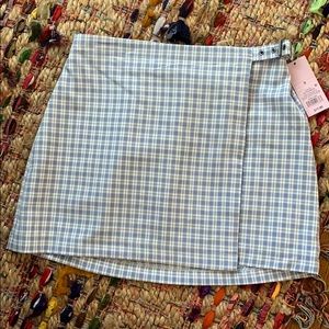 Plaid wrap skirt
